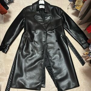Aritzia Babaton Leather Trench Coat